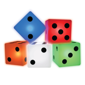 LED Jumbo Dice, Light-Up Game, for All Ages