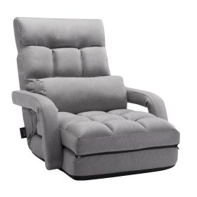 Floor Chair, Floor Gaming Chair with 5 Adjustable Position and Back Support, Folding Sofa Chair with Armrest for Adults